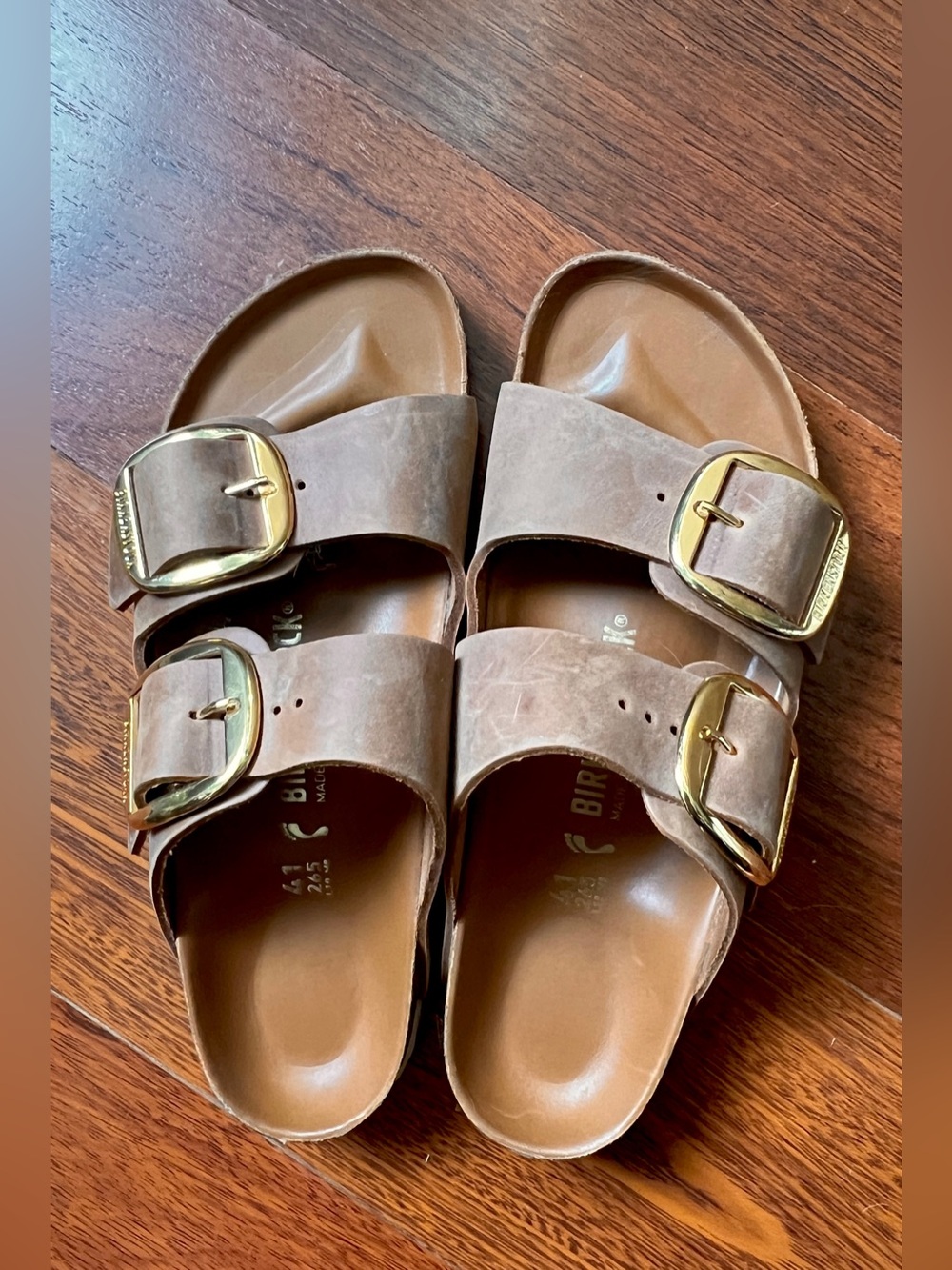 Birkenstock Arizona Big Buckle Slide Sandal |Antique Cognac color womens size 11